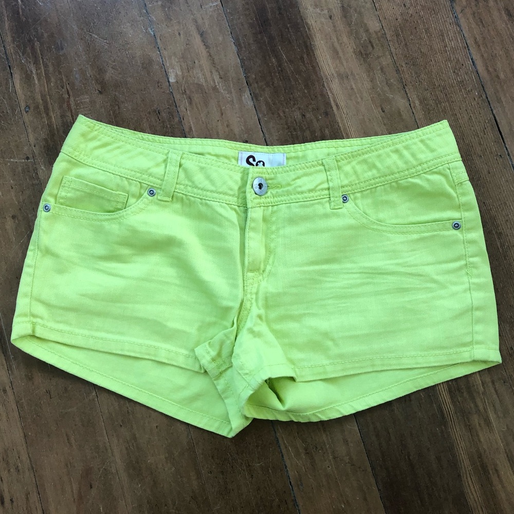 Lime Green Jean Shorts